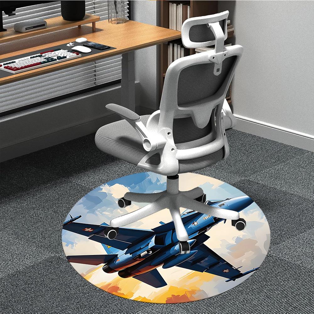 

1pc Aircraft Sky Office Round Area Rug, Indoor Mat Suitable ForOffice, Under Office Chairs Bedroom Living Room Home Decor, Room Deco, D056 80cm by 80cm