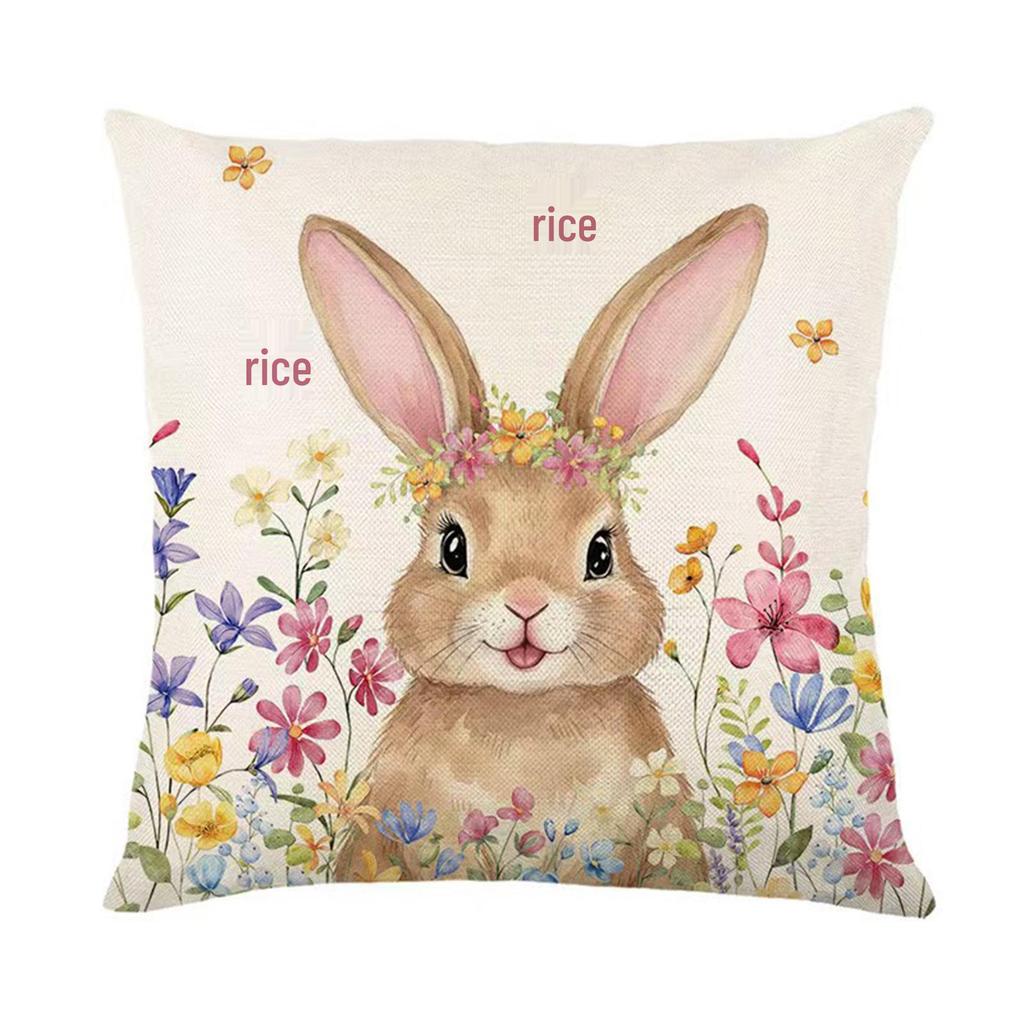 European and American Easter Egg Rabbit Plush Pillow & Chair Cushion Cover