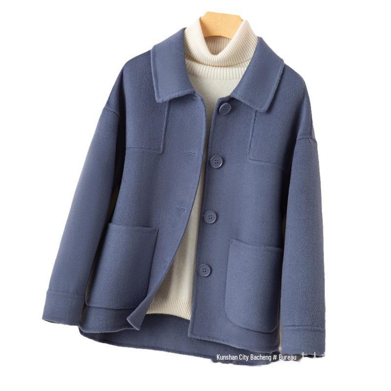 Manteau Cachemire Double Face 100% Laine pour Femme - Coupe Ample pour Automne/Hiver