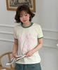 AMOU Molly Ringer T-Shirts Ivory