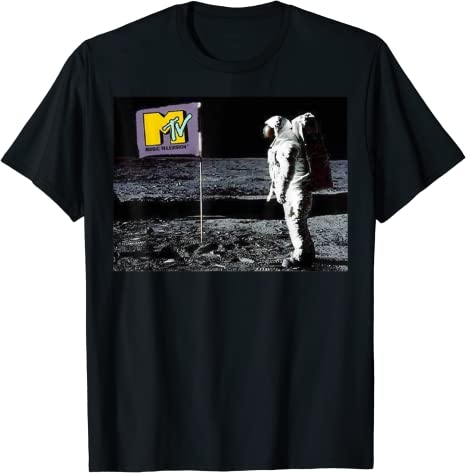 MTV Beach Island Flamingo Logo Vintage Graphic TShirt MTV Sunset Shape Boombox Checker Design Tee Top Unisex on The Moon Outfits