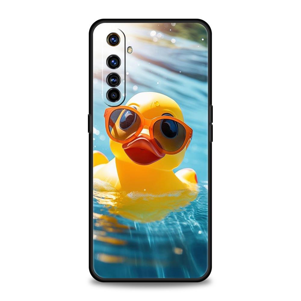 Cartoon Duck Case For Realme C67 C63 C55 C53 C35 C25 C21 GT 2 3 5 6 10 11 12 13 Pro Plus 5G Soft TPU Phone Cover Fundas Capa Bag