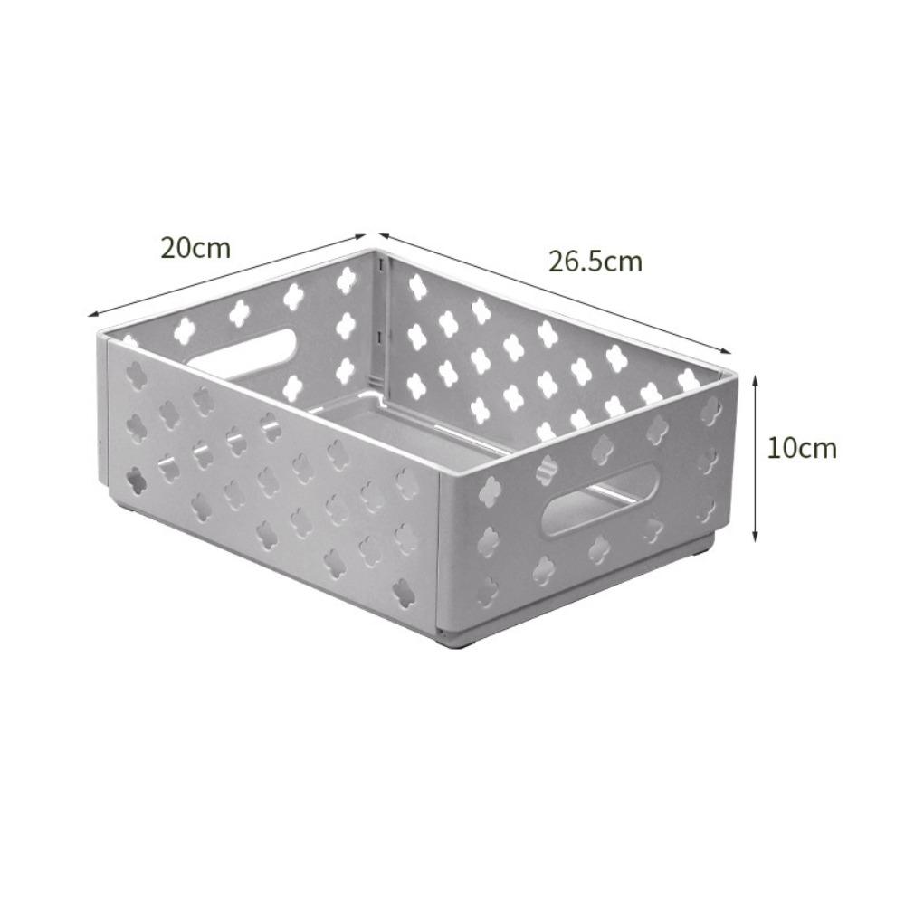 Kitchen Storage Basket Folding Storage Box Large Capacity Space Saving Desktop Dressing Storage Container Hollowout Ins
