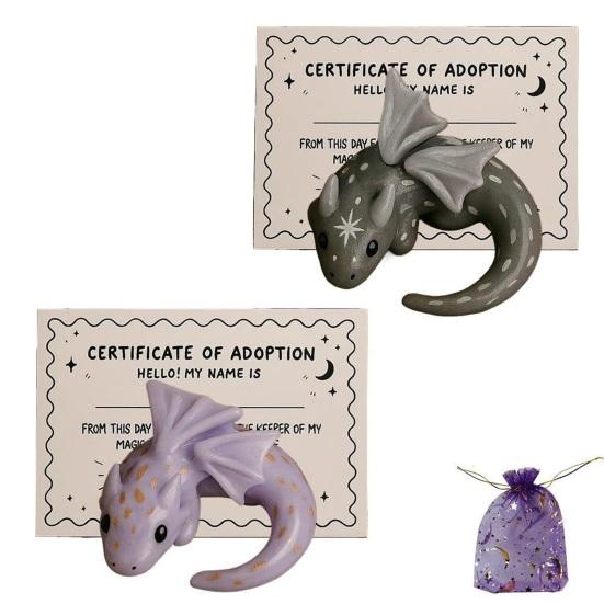 Emotional Support Dragon Handmade Mini Pocket Dragon Sculpture for Anxiety Relief Stress Comfort Calming Inspirational Gift for Bookshelf Desk Decor