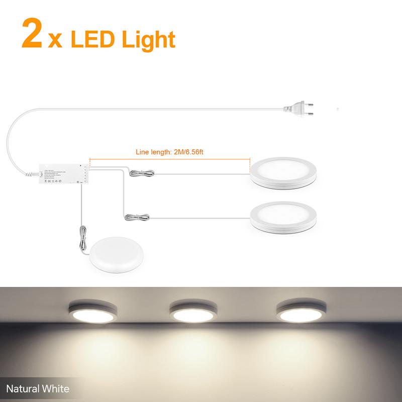 Ultradünne 5W LED Deckenpaneelleuchten Dimmbar Touchsensor Schrankleuchte für Schrank, Ausstellungsregal, Schrank
