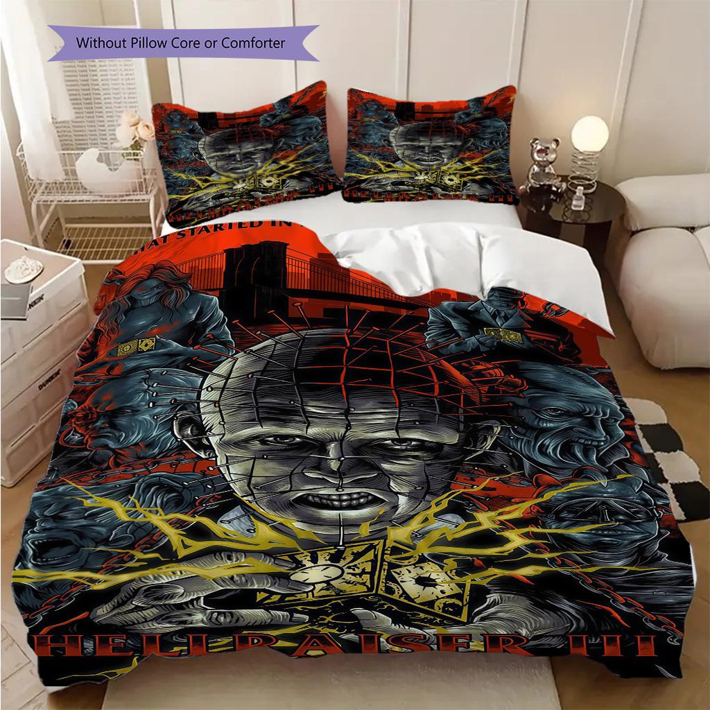 Michael Myers Halloween Horror Set Threepiece Set 1 Duvet Cover 2 Pillowcase Without Core Soft And Comfortable Duvet Cover And Pillowcase