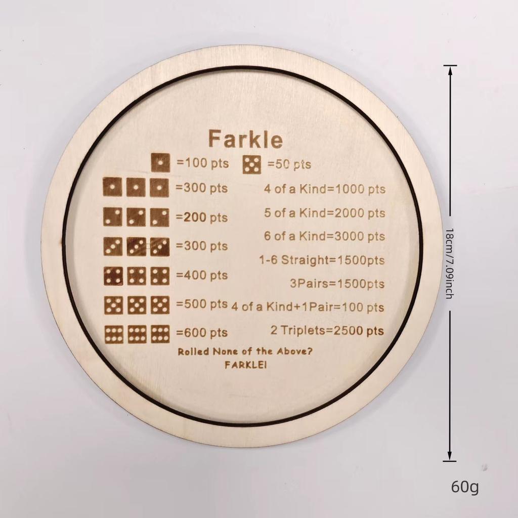 For Farkle Dice Tray Wooden Dice Trays Hexagon Dice Rolling Tray Felt Dice Holder for Dice Games Like RPG Other Table Games
