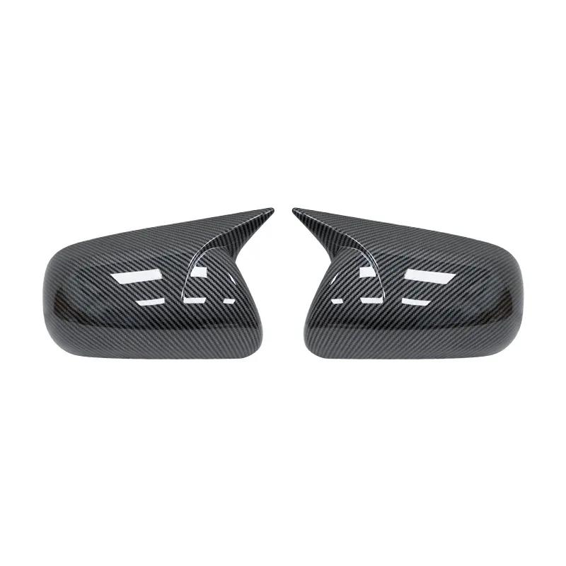 Para Toyota Corolla 2007-2013 Vios Yaris Sedan P90 2008-2013 Capas de espelho retrovisor de carro ABS Fibra de carbono Preto brilhante