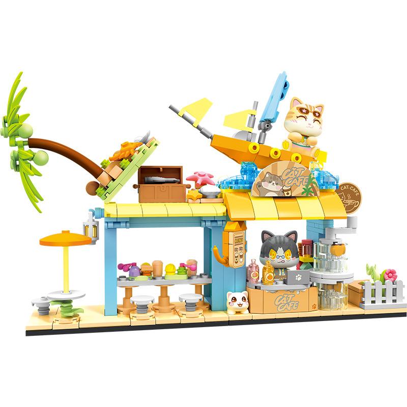 Building Block Street View Small Particle Puzzle Building Block Toy Model Tabletop Decoration