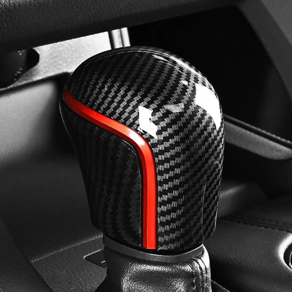 2Pcs Carbon Fiber Car Gear Shift Knob Cover Lever Stick Head For Toyota Corolla 2019-2025 Camry 2018-2025 Car Accessories Trim