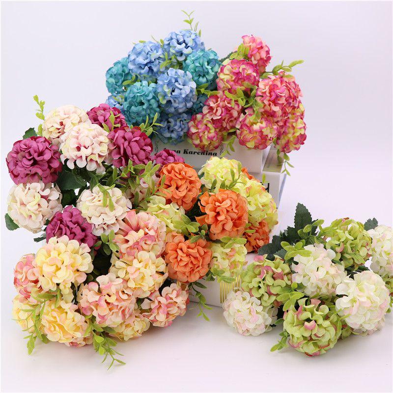 Elegant 10 Heads Artificial Hydrangea Silk Flowers For Stunning Weddings And Home Decor