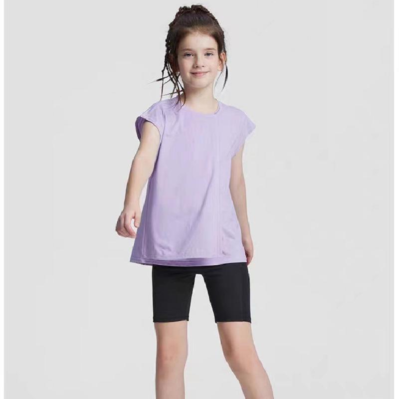 Girls' Summer Ice Silk Quick-Dry Breathable Tennis Yoga Mid-Length Shorts