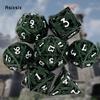 7 sztuk zielony biały smok metalowe kości smok pusty metalowy zestaw kości wielościennych nadaje się do odgrywania ról RPG gra planszowa gra karciana