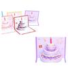 Artistic Popup Birthday Card 3D Cake Greeting Card Stylish Party Invitation Card for Birthdays and Festives Gatherings
