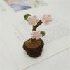 Crochet Heart Shape Flower In Pots Knitted Wool Mini Flower Potted Plant Romantics Ornament for Valentines Day Gift
