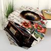 1pc Vintage Gramophone with Flowers and Sheet Music Umbrella with Plastic Handle,Suitable for All Seasons Home Travel Outdoor Umbrellaptys31012