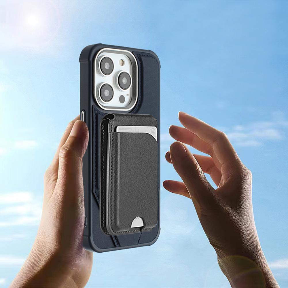 For iPhone 16 Pro Max Case Compatible with MagSafe Kickstand TPU + PU Leather Phone Cover