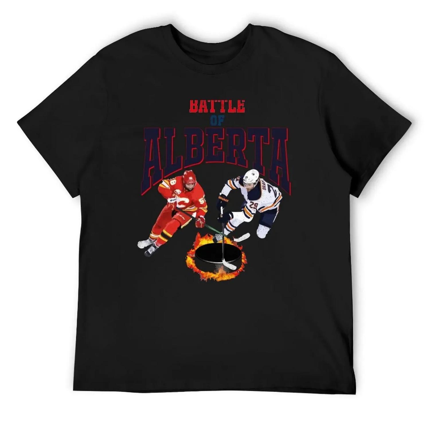 Battle Of Alberta Hockey T-Shirt anime tshirt gifts for boyfriend designer shirts luxury t-shirt men clothings XXXXXL чёрный