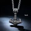 YQ 316L Stainless Steel Viking Rune Pendant Necklace For Men Nordic Odin Thor Hammer Punk Jewelry Accessories