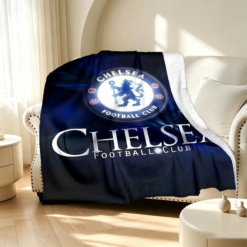 Football club.C Pattern Blanket for Home Decoration, Bed, Sofa, Car Travel, Camping, Suitable for All Seasons, Birthday Christmas Gift