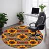 1pc Sunflower Pattern Carpet for Office Non-Slip, Round Carpet, Soft & Comfortable, Carpet for Office, Lightweight Round Floor Mat