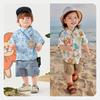 Minibala Boys' Breathable Faux Linen Short Sleeve Shirt & Pants Set