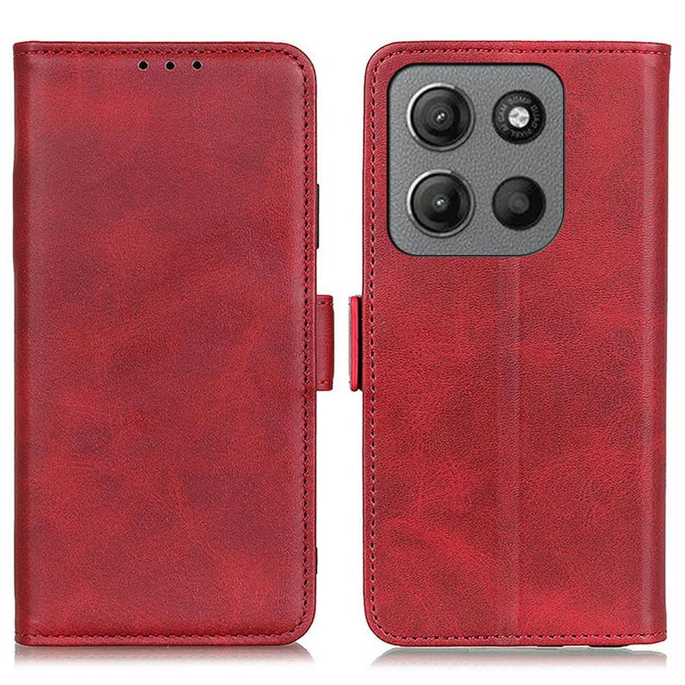 

For Motorola Moto G15 4G/G05 4G Case Stand Cowhide Texture PU Leather Phone Cover B