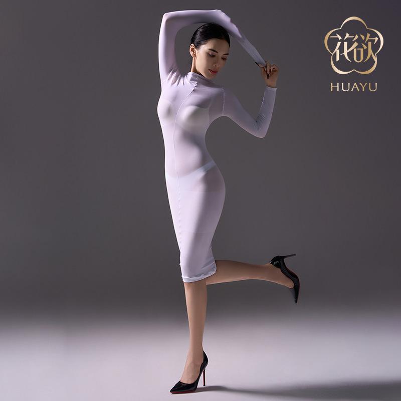 Velvet One-Piece Long Dress Stockings Five-Finger Head Cover Skinny Hip Skirtcossexy Women'S Body Plus Size Dress