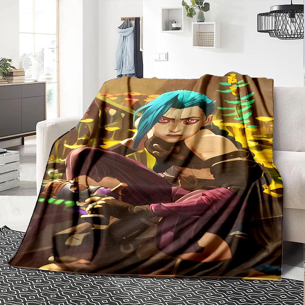 1pc Blanket - League of Legends Jinx Print Design,Lightweight Blanket for Sofa,Bed- Soft &Warm,Gift for All Seasons