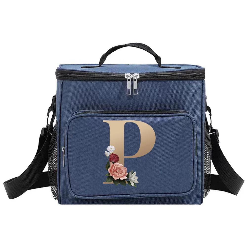 Lunch Bag Insulated Bags Cooler Box Thermal Organizer Handbag Camping Shoulder Storage Lunchbag for Men and Women Gold Series
