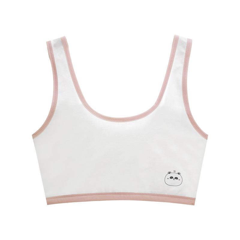 

Новый тренировочный бюстгальтер для девочек из чистого хлопка - стеганый жилет для учеников начальной и средней школы XL (85-105 lbs) розовый