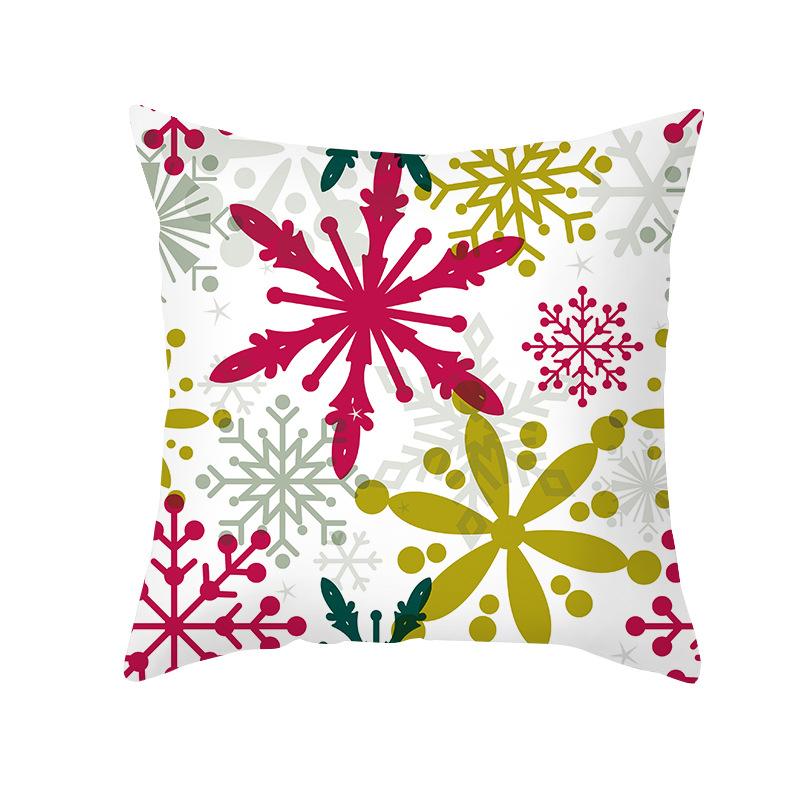 Home Products Christmas Cushion Cover Cartoon Letter Print Peach Skin Cushion Cover