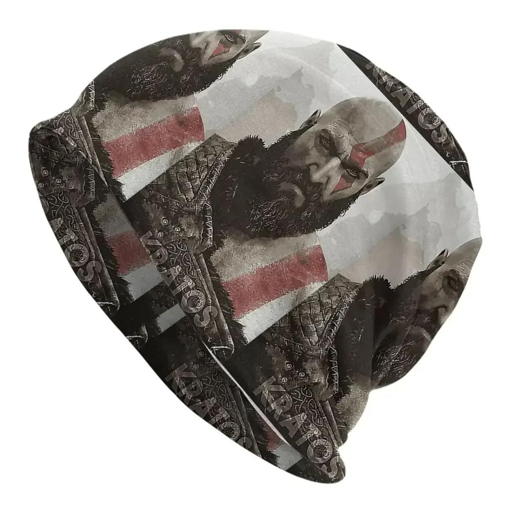 Skull Kratos God Of War Unisex Adult Beanies Caps Knitted Bonnet Hat Warm Fashion Autumn Winter Outdoor Skullies Hats