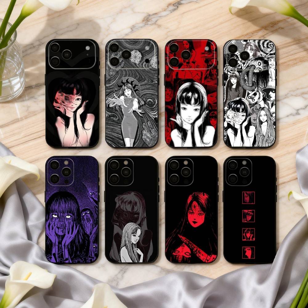 Movie H-Horror T-Tomie-E Phone Case For iPhone 17pro,16,15,14,13,12,11 Plus,Pro Max,XS,Soft Silicone Black Cover