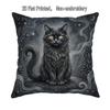 2D Flat 1pc Halloween Cat Throw Pillow Covers Grey Black Spooky Decorative Pillowcases One Sided Pri