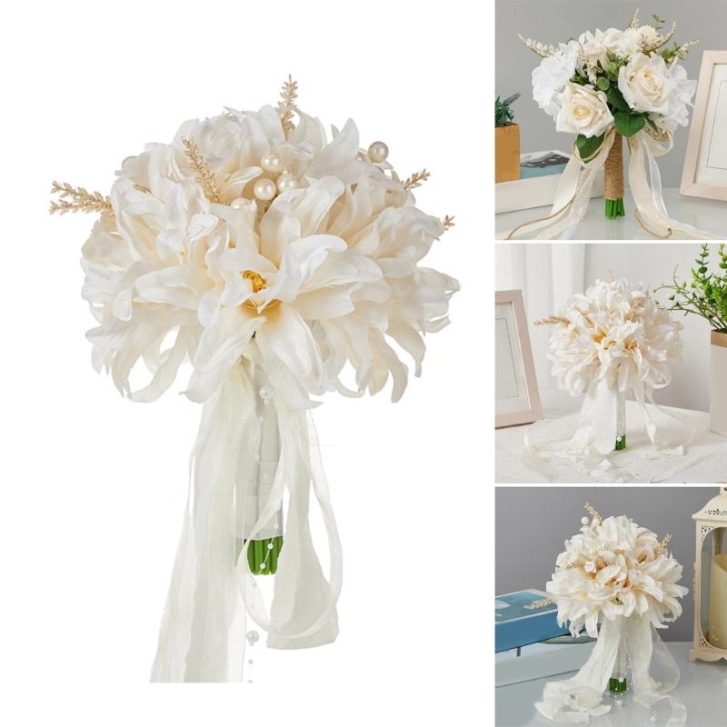 Wedding Bouquets Artificial Flower for Ceremony, Anniversary, Valentines, Photography Props, Wedding Flower Arrangement