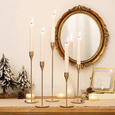Metal Candle Holder Desktop Candlestick for Tall Taper Candles Modern Home Decor Candle Holder Table