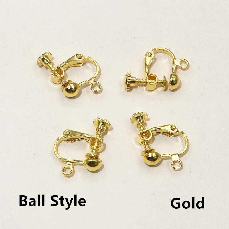 10 Stück 15x13mm Messing-Schraubohrclip-Fassungen, drehbare Pads, Rohlinge für DIY-Schmuckherstellung