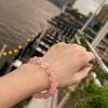 Natürliches Madagaskar Rosa Quarz Mondstein Armband, Rosa Quarz Schmuck 10mm Hochwertige runde Perlen