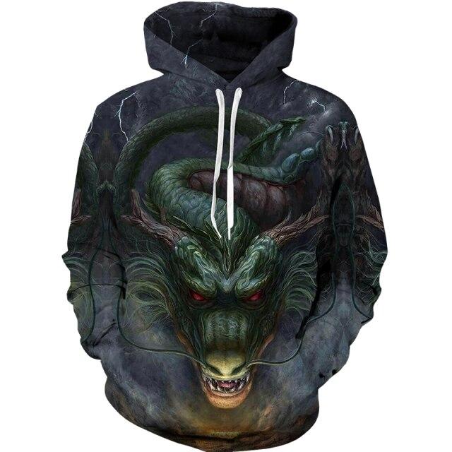 Buy 3D Dragon Print Hoodie Fashion Men Sweatshirt Autumn Long Sleeve ...