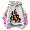 2026 Graphic Print Kids Long Sleeve Sweatshirt NEW Girls Hoodie Katseye Kpop Group Pocket Loose Casual Children Light Blue Top