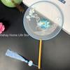 Fashion Chinese Style Wooden Handle Fan Embroidery Flower Girl Gift Portable Home Decor Hand Fans Crafts Dance Fan