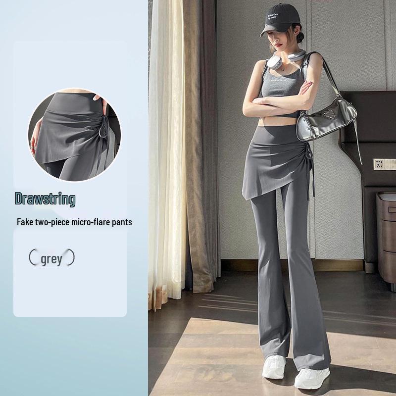 Women's Plus Size High Waist Skirted Yoga Pants for Spring & Autumn - Two-Piece Running & Fitness Set