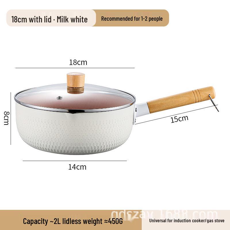 Maifan Stone Non-Stick Induction Cooker Pot for Instant Noodles, Baby Food, and Milk; Yukihira Pan, Food-Grade.