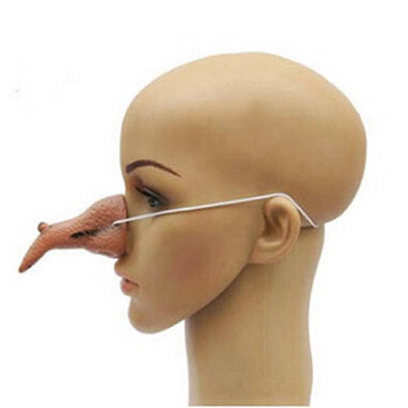 Halloween Prank Witch Nose Costume Prop Funny Scary Long Nose Trick Toy for Adults Kids Party Cosplay
