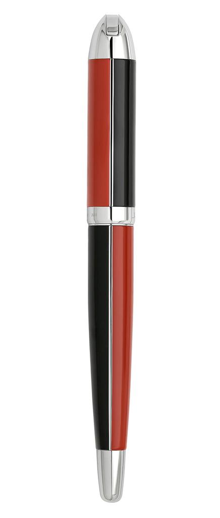 Xezo Wizjonerski długopis wieczny ze stalówką średnią Czerwony i czarny Edycja limitowana Pióro zakręcane. zabarwienie. 500, ponumerowany. Ręcznie. czapka.