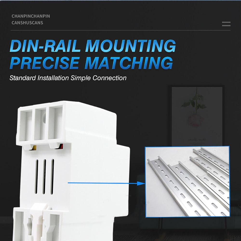 Dual Display 40A 63A 80A 230V Din Rail Adjustable Digital Over Under Voltage Relay Surge Protector Limit Over Current Protection