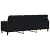 3 Seater Sofa with Decorative Cushions Black 210 cm Velvet