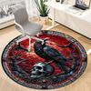 1PC Raven Stained Decor Office Round Rug, Non slip, Soft and Durable Office Rug for Interior Decoration, Perfect for Office