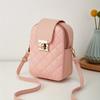 Chic Embroidered Quilted Crossbody Phone Bag For Women Versatile Shoulder Purse With Detachable Belt Premium Durable